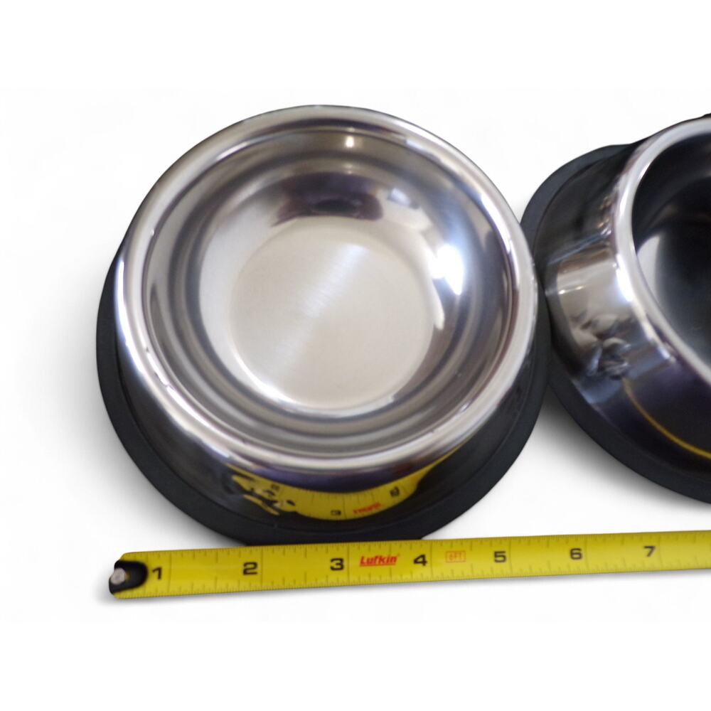 Pardon My Pet Stainless Steel Rubber Pet Bowls Small Dog Cat, 6" Case of 12 - Picture 2 of 4